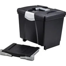 Storex Portable file Box with Drawer - External Dimensions: 11.5’’ Width x 14.3’’ Depth 13’’ Height - Latch Lock