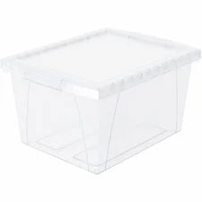 Storex Stackable Storage Bin w/Lid - External Dimensions: 13.6’’ Width x 11.3’’ Depth 7.8’’ Height - 4 gal - Lid
