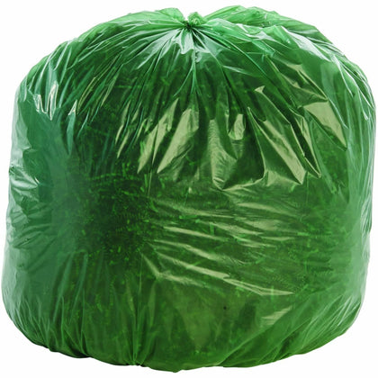 Stout 33 gal Green Plastic Trash Bags - Office Waste - 40 / Carton - & Liners