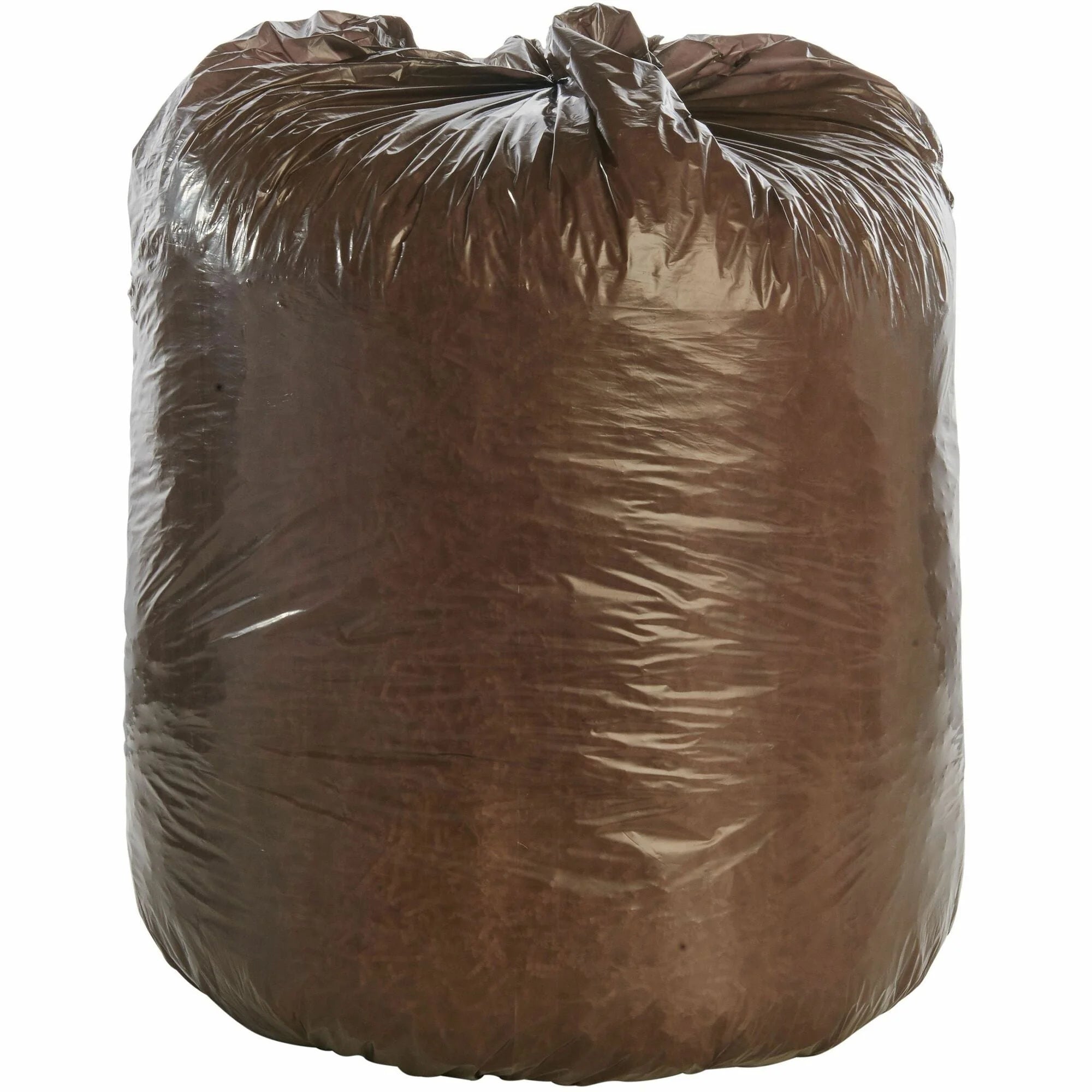Stout Plastic Trash Bags - 30 gal Capacity - 36’’x30’’ - 0.80 mil - Brown - Office Waste - & Liners