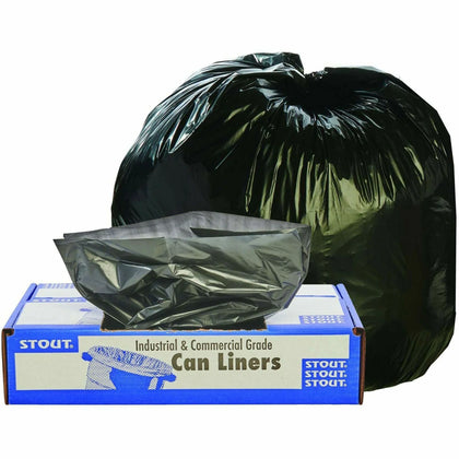 Stout Recycled Content Trash Bags - 33 gal Capacity - Eco-Friendly Solution - & Liners