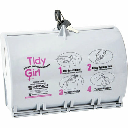 Stout Tidy Girl Feminine Hygiene Bags Dispenser - Smoke Gray - ABS Resin - Sanitary Receptacle