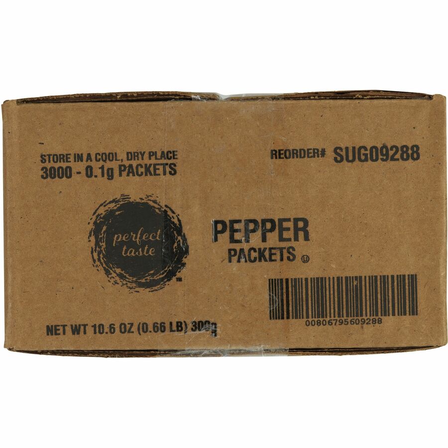 Sugar Foods Pepper Packets - oz - 1000/Bag - 3 / Carton - Condiments