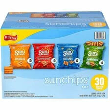 Sun Chips Mix Box: Harvest Cheddar Original French Onion - 30 Bags - 1 Carton - Snacks