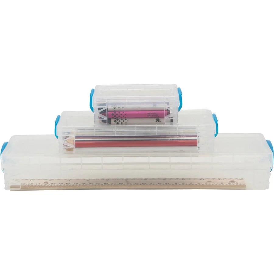 Super Stacker School Kit: Snap-tight Closure Heavy Duty Stackable - Transparent Plastic Organizer - Cubbies & Storage
