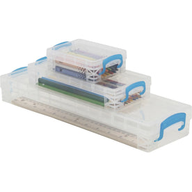 Super Stacker School Kit: Snap-tight Closure Heavy Duty Stackable - Transparent Plastic Organizer - Cubbies & Storage