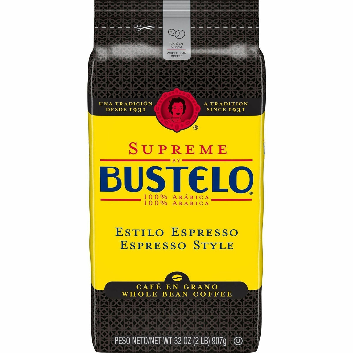 Supreme by Bustelo Whole Bean Espresso WB Coffee - Medium/Dark - 1 Each
