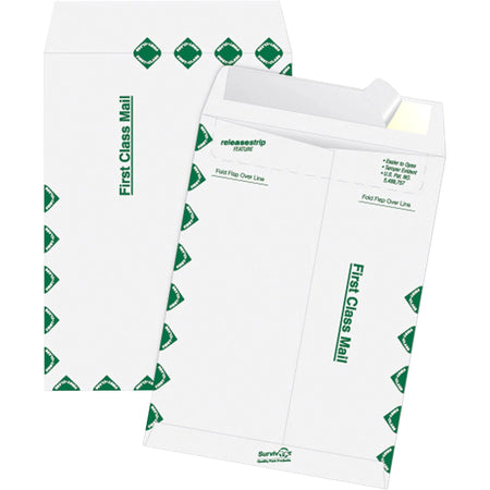 Survivor® Tyvek First Class Mailer - #15 1/2 - 12’’ x 15 1/2’’ - 14 lb - White - 100/Box - Mailers
