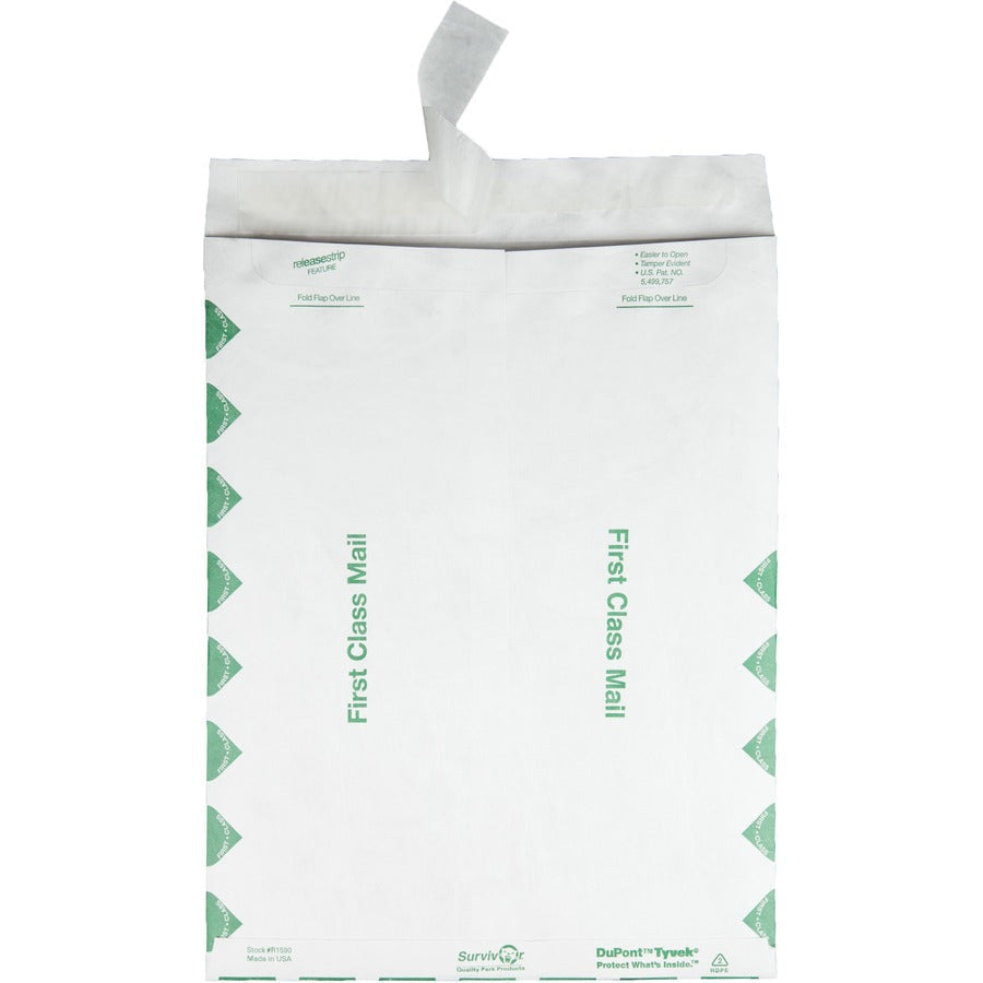 Survivor® Tyvek First Class Mailer - Self-Sealing White - 10 x 13 - 100/Box - Mailers
