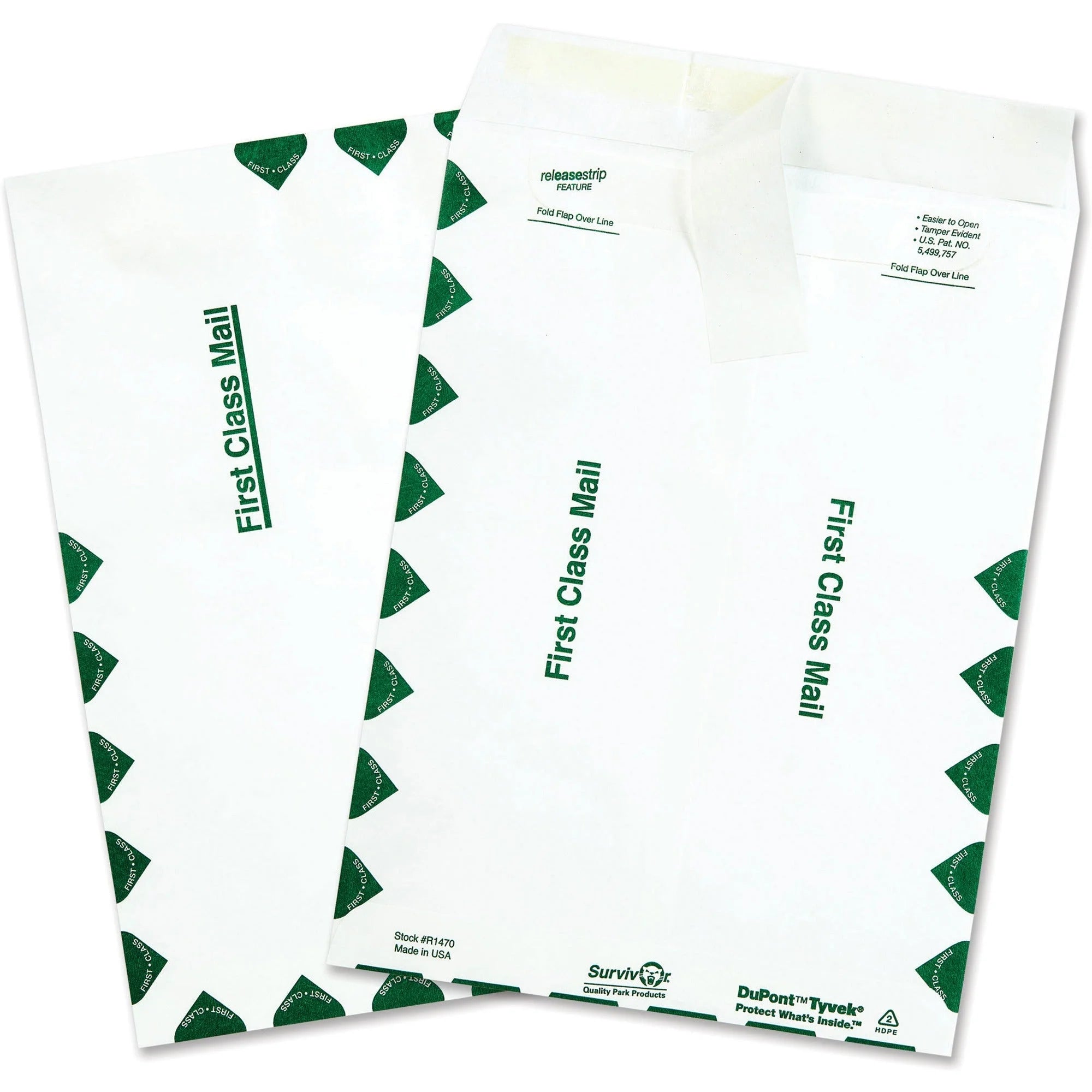 Survivor® Tyvek First Class Mailers - Self-Seal Closure - 9x12 - White - 100/Box