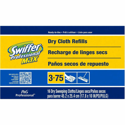 Swiffer Max Dry Cloth Refills: 17.9’’ x 10’’ White Cloths - 16/Box - Dusters