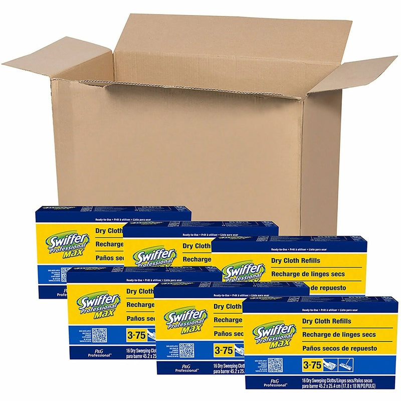 Swiffer Max Dry Cloth Refills - White - 16/Box - 6/Carton - Dusters