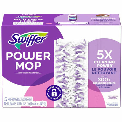 Swiffer PowerMop Mopping Pads: Purple - 5/Box - Mops & Refills