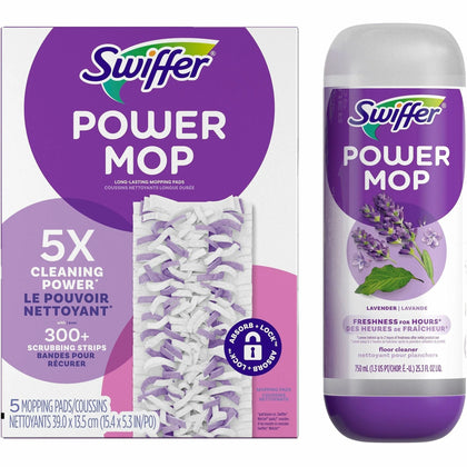 Swiffer PowerMop Refill Pack - Purple - Convenient Cleaning - Mops & Refills