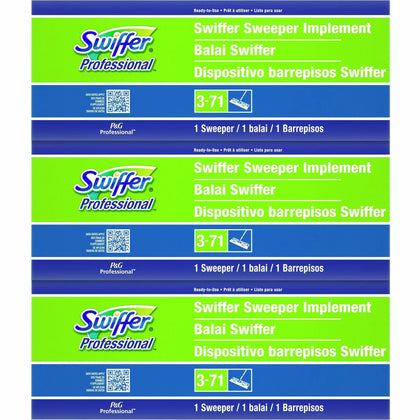 Swiffer Professional Sweeper: 10’’ Swivel Head Lightweight - Green (3/Carton) - Brooms & Sweepers