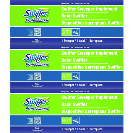 Swiffer Professional Sweeper: 10’’ Swivel Head Lightweight - Green (3/Carton) - Brooms & Sweepers