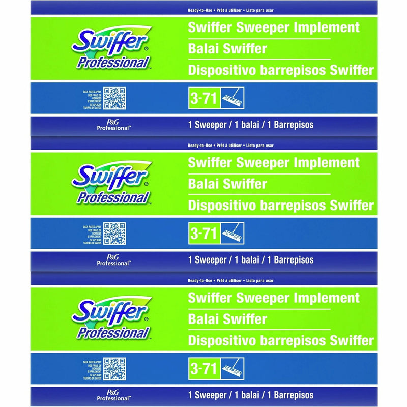 Swiffer Professional Sweeper: 10’’ Swivel Head Lightweight - Green (3/Carton) - Brooms & Sweepers