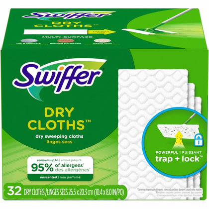 Swiffer Sweeper Dry Pad Refill - White - 32/Box - Clean with Ease - Brooms & Sweepers