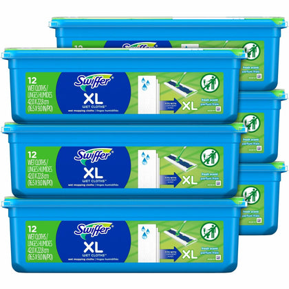 Swiffer Sweeper XL Wet Mopping Pads - X-Large - White - 12/Pack - 6 / Carton - Brooms & Sweepers