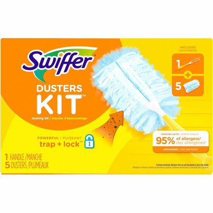 Swiffer Unscented Duster Kit: Effortless Dusting in Blue & Yellow - Dusters