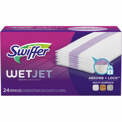 Swiffer WetJet Cotton Mopping Pad Refills - 24/Box - 4/Carton - Mops &