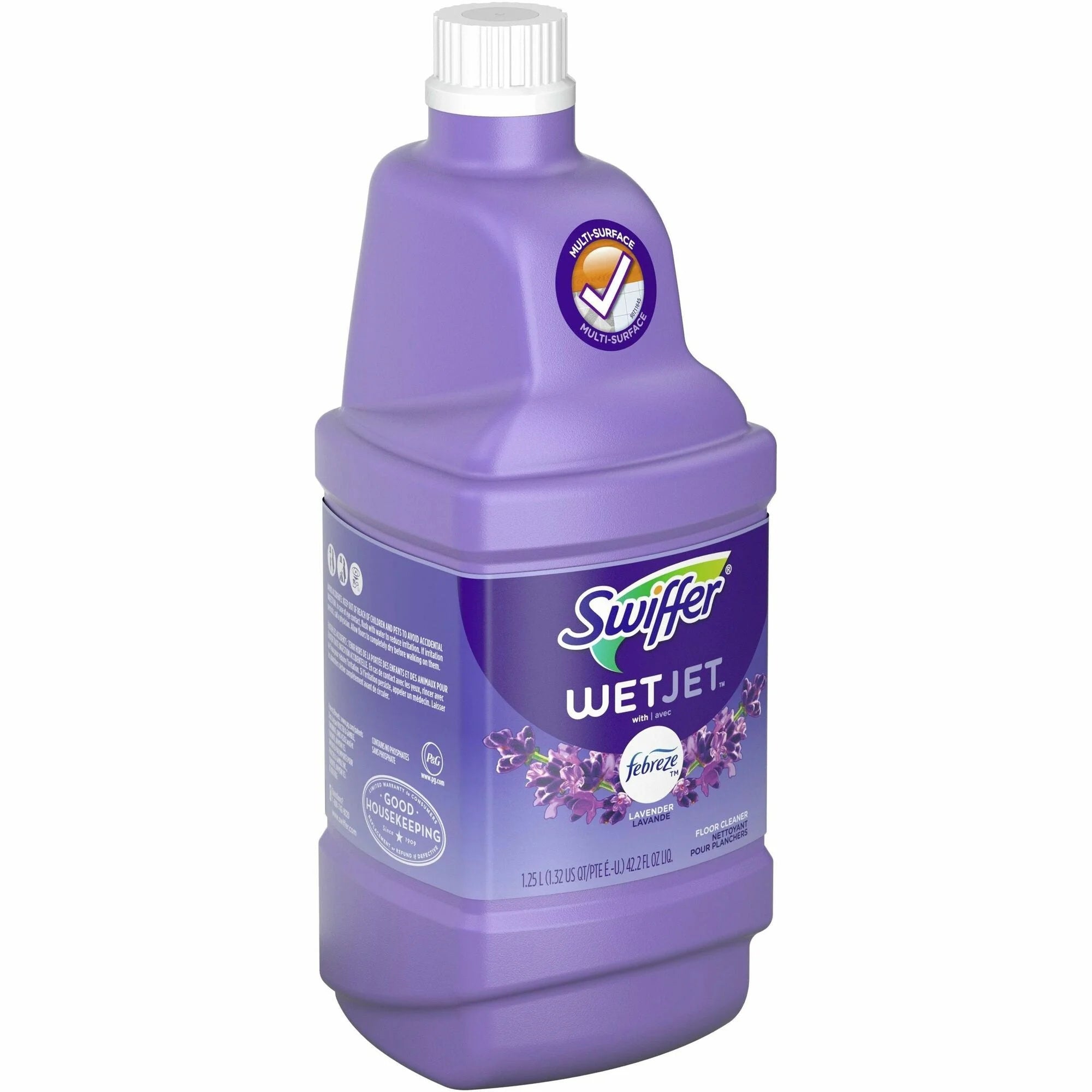 Swiffer WetJet Floor Cleaner: Lavender Vanilla Scent Multi-Surface Liquid - 42.2 fl oz - Non-Streaking & Quick Drying