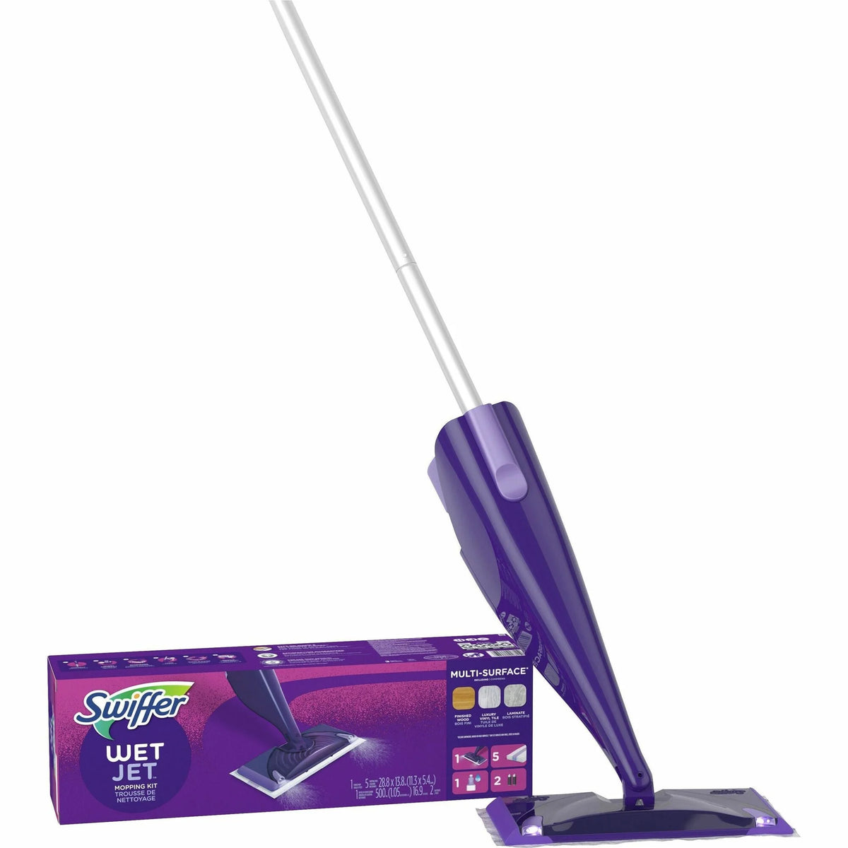 Swiffer WetJet Mopping Kit: Reinforced Swivel Head - Purple - Mops & Refills