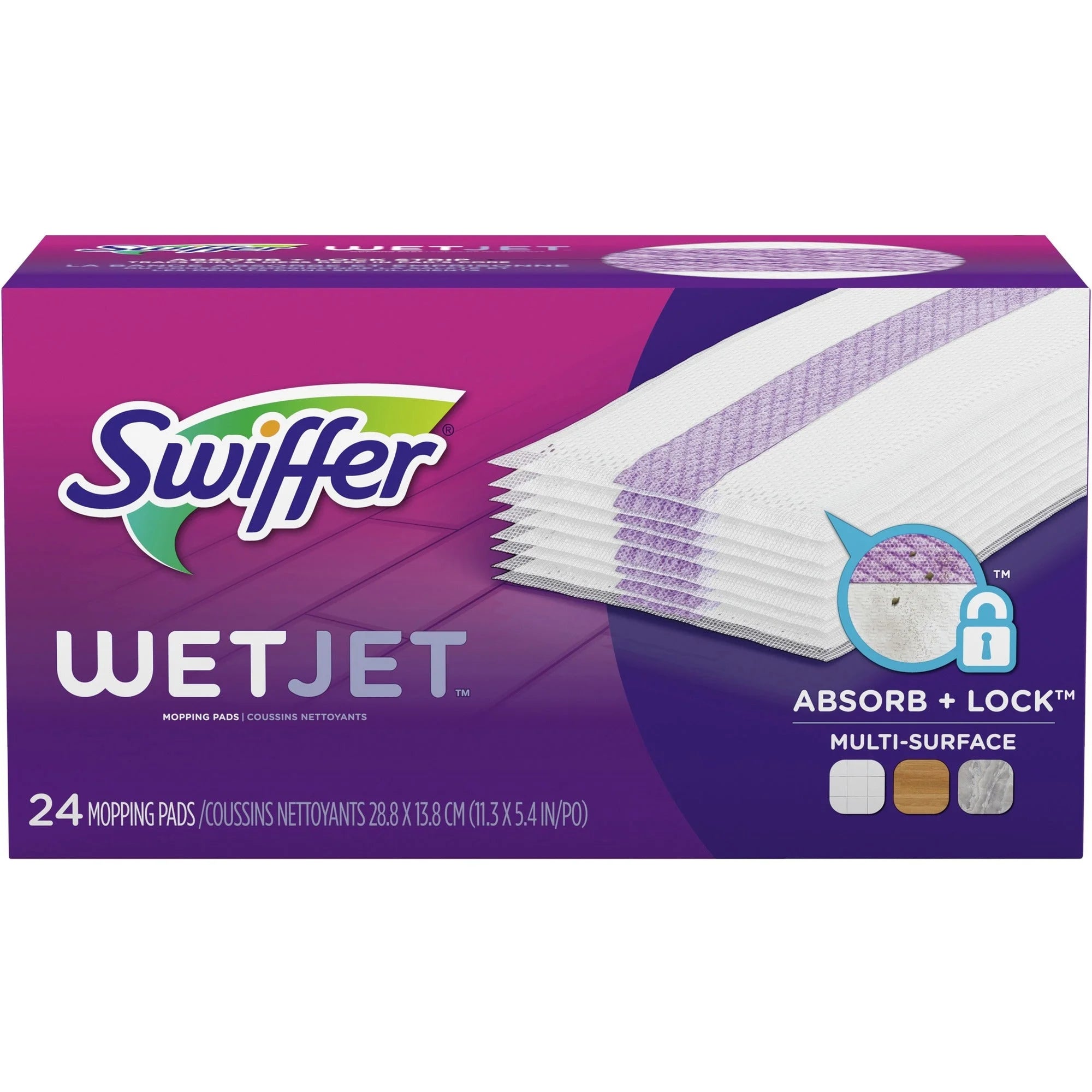 Swiffer WetJet Mopping Pad Refill: Cotton Green Pads - 24/Box - Mops & Refills