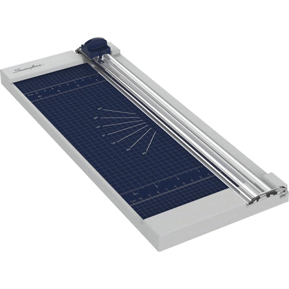 Swingline 1208P Rotary Trimmer: 8-Sheet Cutting 12’’ Length - Durable Lightweight Silver Plastic - Paper Trimmers &