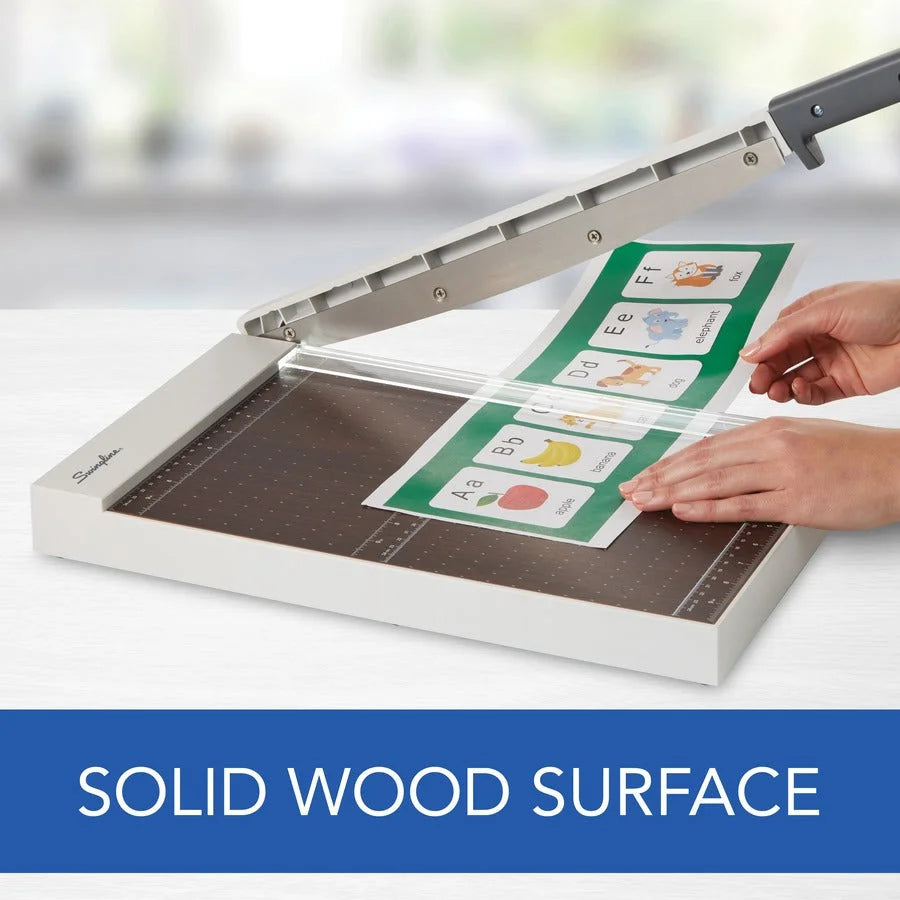 Swingline ClassicCut Wood Trimmer - 10 Sheet Capacity - 15’’ Length - Gray - Paper Trimmers & Accessories