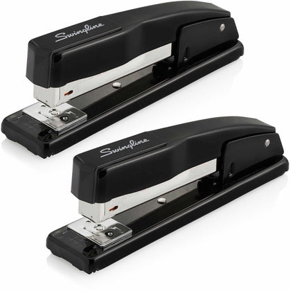 Swingline Commercial Desk Stapler: Staples 20 Sheets Holds 210 - Black Metal - 2 Pack - Staplers