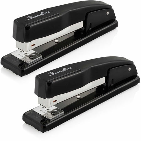Swingline Commercial Desk Stapler: Staples 20 Sheets Holds 210 - Black Metal - 2 Pack - Staplers