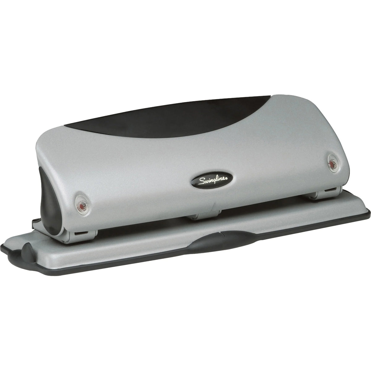 Swingline EasyView Desktop Punch: Efficient 3-Hole Punch - Black/Silver - Paper Punches