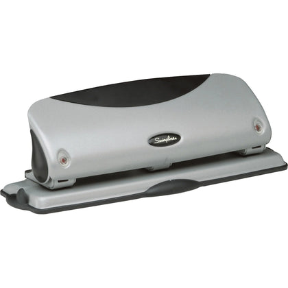 Swingline EasyView Desktop Punch: Efficient 3-Hole Punch - Black/Silver - Paper Punches