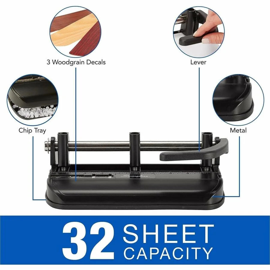 Swingline Heavy-Duty Punch: 7 Punch Heads 32 Sheet Capacity - Paper Punches
