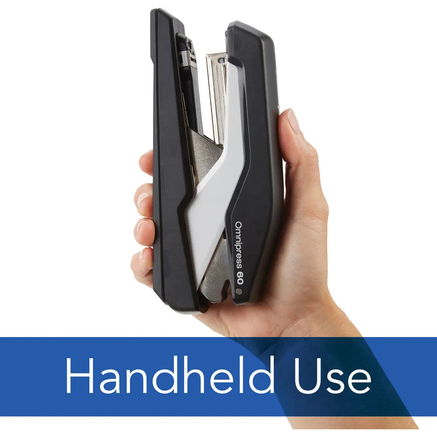 Swingline Omnipress 60 Stapler - Staples Sheets - Holds 210 - Black/Gray - Staplers