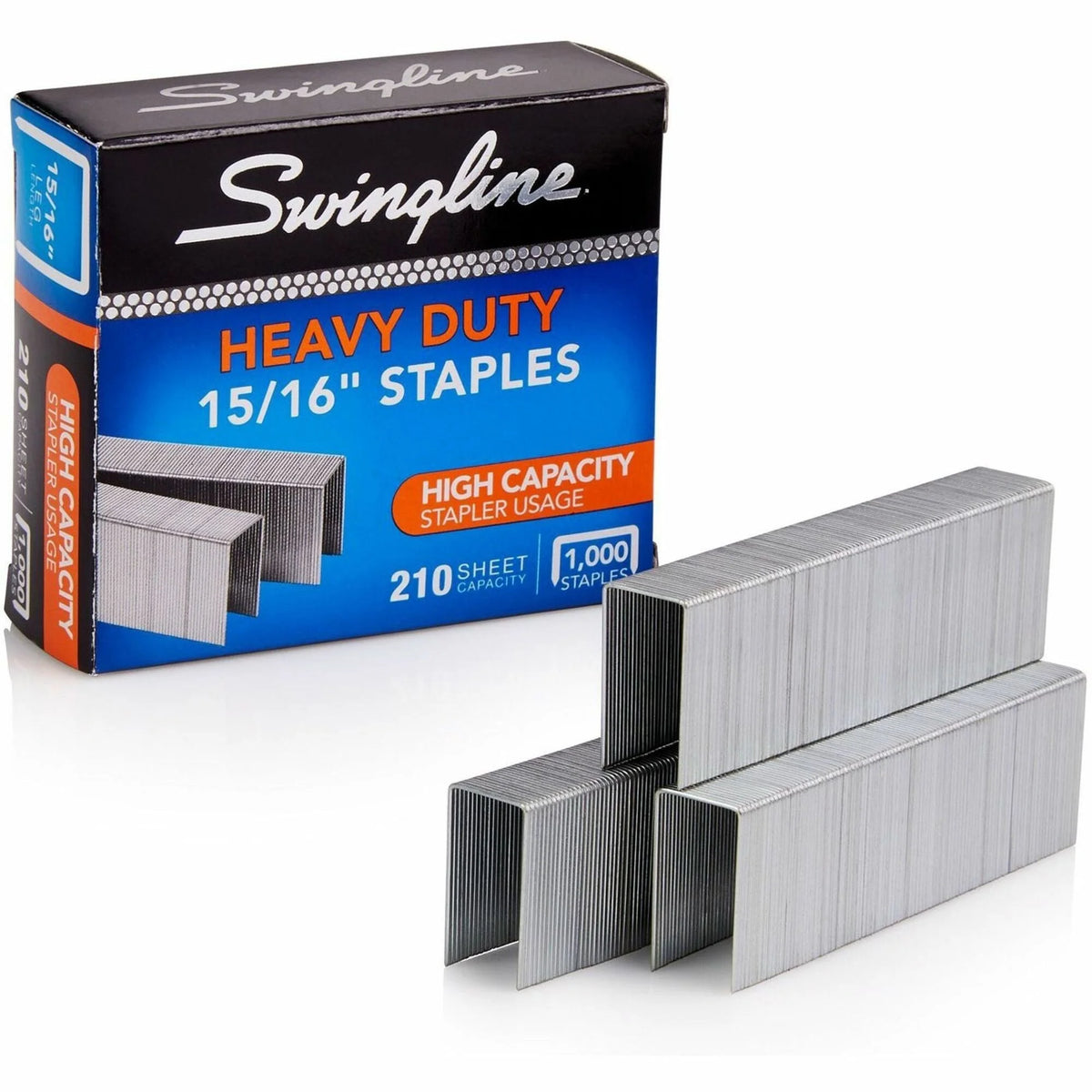 Swingline Premium Heavy-Duty Staples: 15/16’’ Leg Holds 210 Sheets - 1000/Box - Staples & Staple Removers