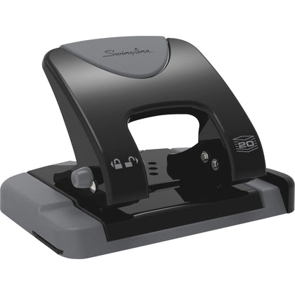 Swingline SmartTouch Low-Force 2-Hole Punch: 20-Sheet Capacity - Paper Punches