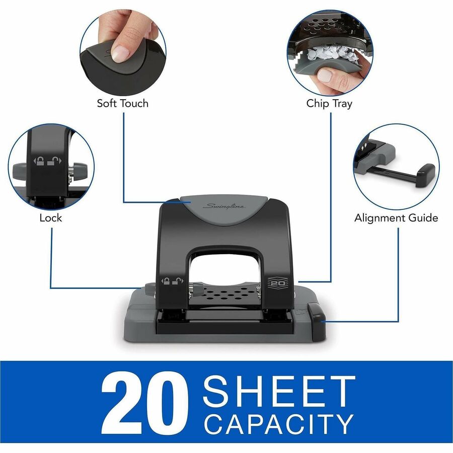 Swingline SmartTouch Low-Force 2-Hole Punch - Alternate-Image1