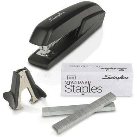 Swingline Standard Stapler Value Pack: Staples 15 Sheets - Holds 210 - 0.25’’ Size - Black - Staplers