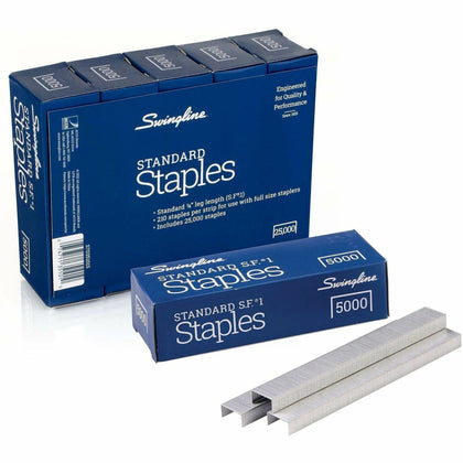 Swingline Standard Staples - 1/4’’ Chisel Point - Durable - 5000/Box - & Staple Removers