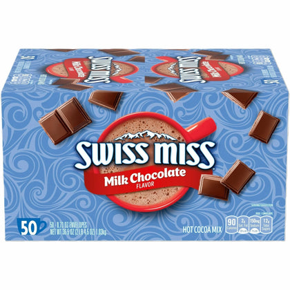 Swiss Miss Hot Chocolate Mix: 0.73 oz Powder Cocoa - 50 Pack - Chocolate/Cocoa