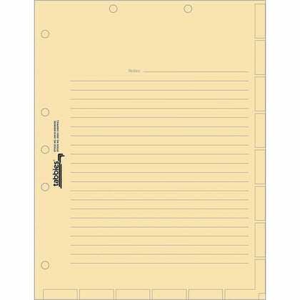 Tabbies 7-Hole Manila Chart Divider Sheets - Organize Your Files Efficiently - Index