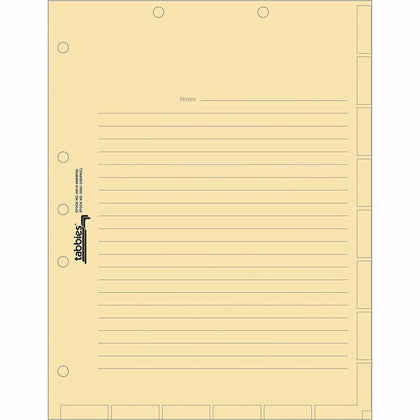 Tabbies 7-Hole Manila Chart Divider Sheets - Organize Your Files Efficiently - Index