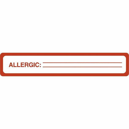 Tabbies ALLERGIC Allergy Message Labels - Black - 175 / Roll - Medical