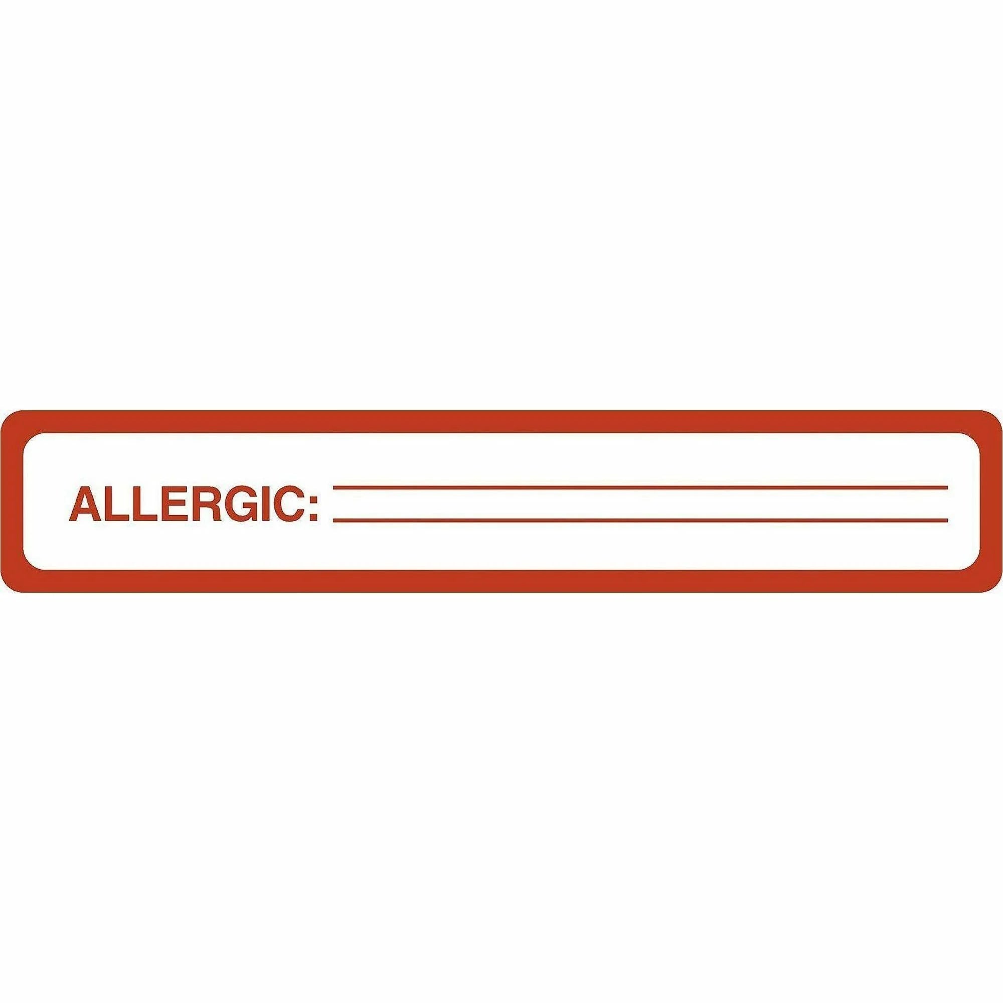 Tabbies ALLERGIC Allergy Message Labels - Black - 175 / Roll - Medical