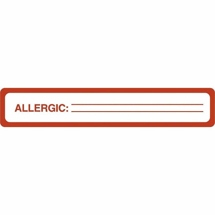 Tabbies ALLERGIC Allergy Message Labels - Black - 175 / Roll - Medical