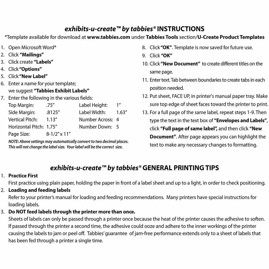 Tabbies Legal Exhibits-U-Create 1" Labels - Alternate-Image2