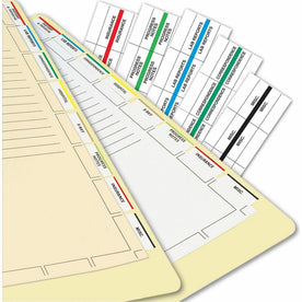 Tabbies Medical Chart Index Divider Sheets - Blank Tabs - 7 Hole Punched - White - 400/Box - Filing Accessories