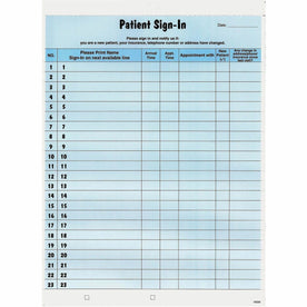 Tabbies Patient Sign-In Label Forms - 125 Sheets - Blue - Convenient 125-Pack - Medical Labels